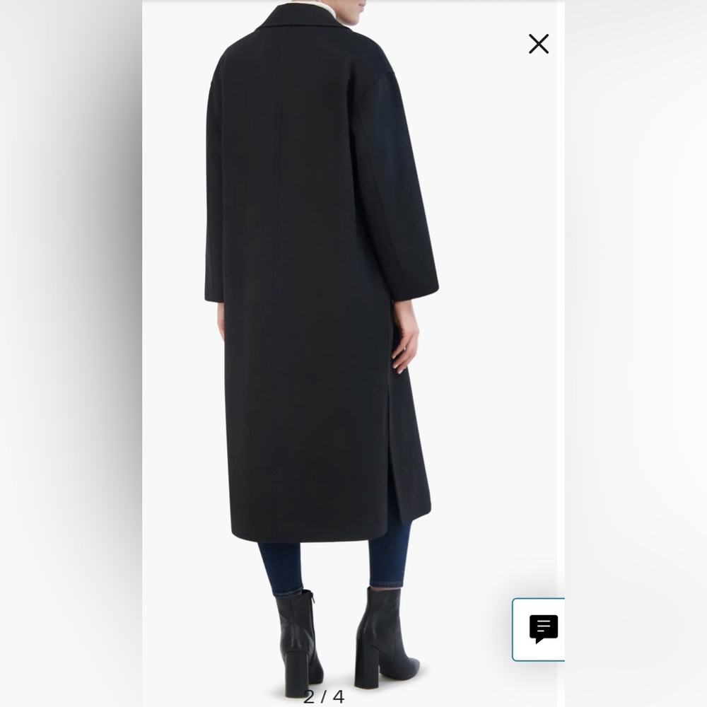 Rebecca Minkoff Relaxed Double Face Black Wool Blend Coat-M - Picture 4 of 11